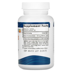 Thành phần vi chất của Nordic Naturals Vitamin D3 5000 Orange 5.000 IU 120 Soft Gels 768990015038