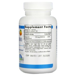 Thành phần vi chất của Nordic Naturals Vitamin D3 5000 Orange 5.000 IU 120 Soft Gels 768990016196