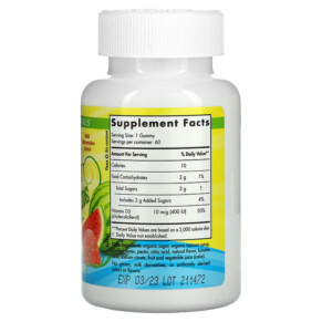 Thành phần vi chất của Nordic Naturals Vitamin D3 Gummies Kids Wild Watermelon Splash 400 IU 60 Gummies 768990311437