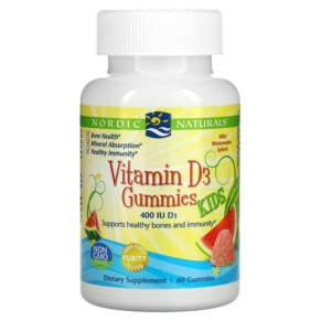 Thực phẩm chức năng Nordic Naturals Vitamin D3 Gummies Kids Wild Watermelon Splash 400 IU 60 Gummies 768990311437