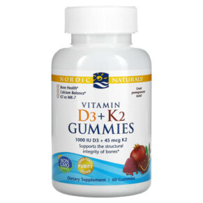 Thực phẩm chức năng Nordic Naturals Vitamin D3 + K2 Gummies Pomegranate 60 Gummies 768990311604