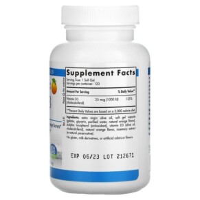 Thành phần vi chất của Nordic Naturals Vitamin D3 Orange 1.000 IU 120 Soft Gels 768990016011