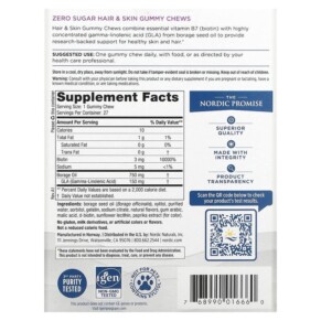 Nordic Naturals Zero Sugar Hair & Skin Gummy Chews Strawberry Lemonade 27 Gummy Chews 3 Thành phần vi chất của Nordic Naturals Zero Sugar Hair & Skin Gummy Chews Strawberry Lemonade 27 Gummy Chews 768990016660