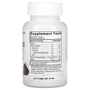 Thành phần vi chất của Nordic Naturals Zero Sugar Vitamin D3 Gummies Wild Berry 25 mcg (1.000 IU) 60 Gummies 768990311376
