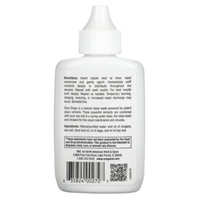 Thành phần vi chất của North American Herb & Spice Co. Sinu Orega Nasal Spray 2 fl oz (60 ml) 635824002727