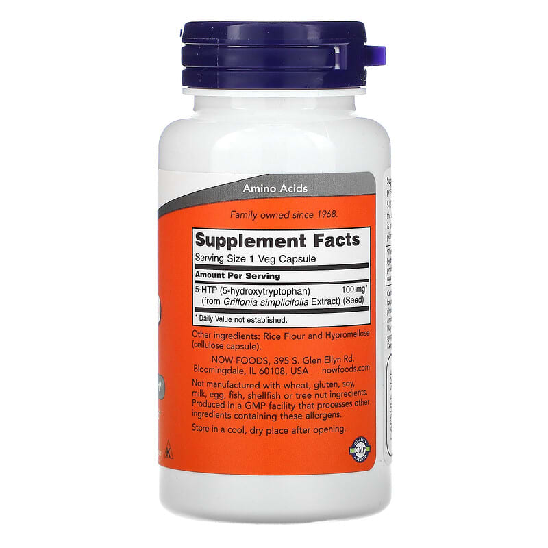 NOW Foods 5-HTP 100 mg 60 Veg Capsules 2 Thành phần vi chất của NOW Foods 5-HTP 100 mg 60 Veg Capsules 733739001054