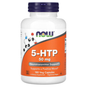 Thực phẩm chức năng NOW Foods 5-HTP 50 mg 180 Veg Capsules 733739001016