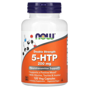 Thực phẩm chức năng NOW Foods 5-HTP Double Strength 200 mg 120 Veg Capsules 733739001115