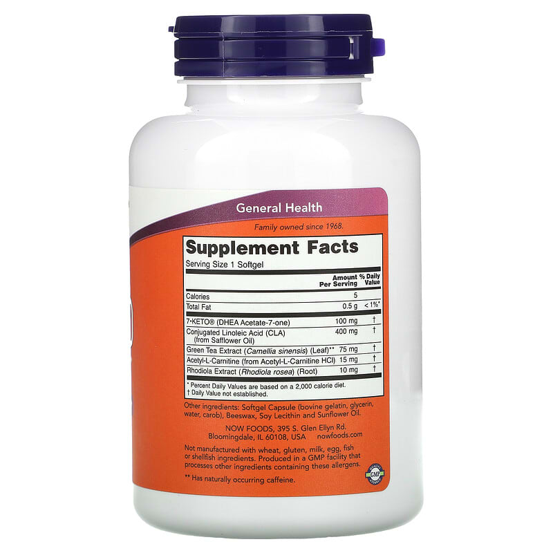 NOW Foods 7-Keto LeanGels 100 mg 120 Softgels 2 Thành phần vi chất của NOW Foods 7-Keto LeanGels 100 mg 120 Softgels 733739030245