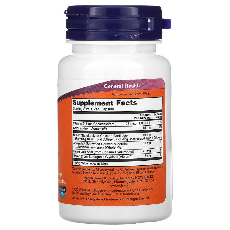 NOW Foods Advanced UC-II Joint Relief 60 Veg Capsules 2 Thành phần vi chất của NOW Foods Advanced UC-II Joint Relief 60 Veg Capsules 733739031372