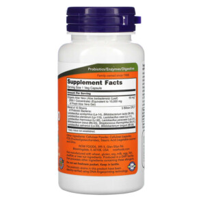 Thành phần vi chất của NOW Foods Aloe 10.000 & Probiotics 60 Veg Capsules 733739030290