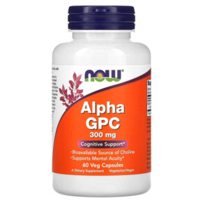 Thực phẩm chức năng NOW Foods Alpha GPC 300 mg 60 Veg Capsules 733739030856