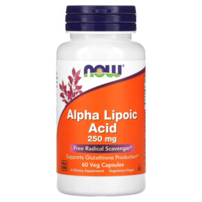 Thực phẩm chức năng NOW Foods Alpha Lipoic Acid 250 mg 60 Veg Capsules 733739030429