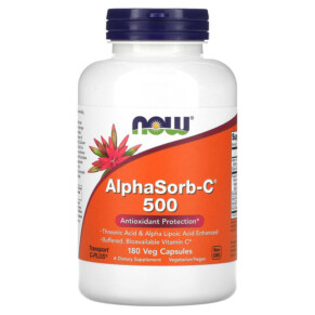 Thực phẩm chức năng NOW Foods AlphaSorb-C 500 180 Veg Capsules 733739007179
