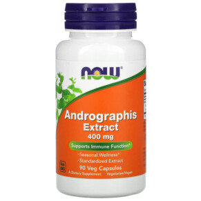 Thực phẩm chức năng NOW Foods Andrographis Extract 400 mg 90 Veg Capsules 733739045911
