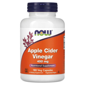 Thực phẩm chức năng NOW Foods Apple Cider Vinegar 450 mg 180 Veg Capsules 733739033178