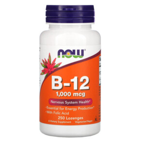 Thực phẩm chức năng NOW Foods B-12 1.000 mcg 250 Lozenges 733739004680