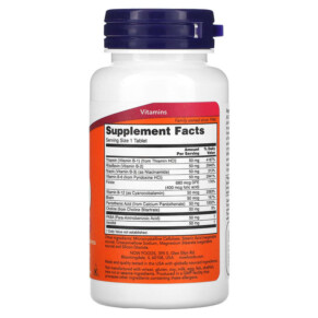 Thành phần vi chất của NOW Foods B-50 100 Tablets 733739004260