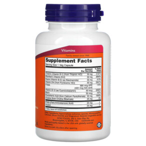 Thành phần vi chất của NOW Foods B-50 100 Veg Capsules 733739004208