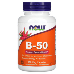 Thực phẩm chức năng NOW Foods B-50 100 Veg Capsules 733739004208