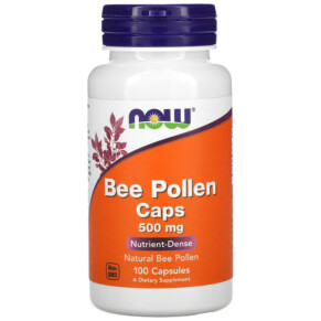 Thực phẩm chức năng NOW Foods Bee Pollen Caps 500 mg 100 Capsules 733739025203