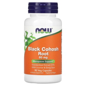 Thực phẩm chức năng NOW Foods Black Cohosh Root 80 mg 90 Veg Capsules 733739046079