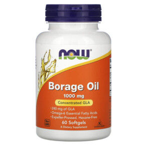 Thực phẩm chức năng NOW Foods Borage Oil Concentration GLA 1.000 mg 60 Softgels 733739017208