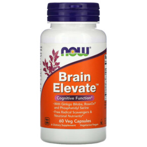 Thực phẩm chức năng NOW Foods Brain Elevate 60 Veg Capsules 733739033031