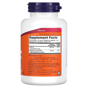 Thành phần vi chất của NOW Foods Buffered Magnesium Ascorbate Vitamin C Powder 8 oz (227 g) 733739007568