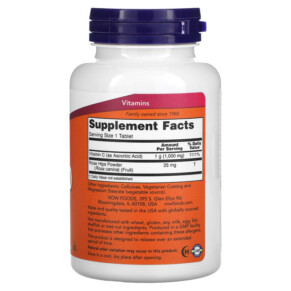 Thành phần vi chất của NOW Foods C-1000 100 Tablets 733739006806