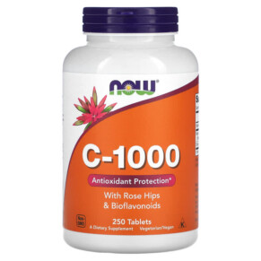 Thực phẩm chức năng NOW Foods C-1000 With Rose Hips and Bioflavonoids 250 Tablets 733739006875