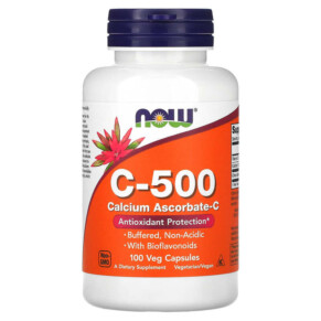 Thực phẩm chức năng NOW Foods C-500 Calcium Ascorbate-C 100 Veg Capsules 733739006769