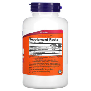 Thành phần vi chất của NOW Foods C-500 Calcium Ascorbate-C 250 Capsules 733739006776