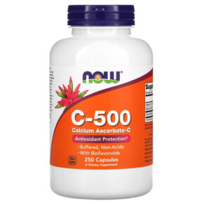 Thực phẩm chức năng NOW Foods C-500 Calcium Ascorbate-C 250 Capsules 733739006776