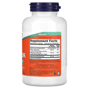 Thành phần vi chất của NOW Foods Cal-Mag DK 180 Capsules 733739012678