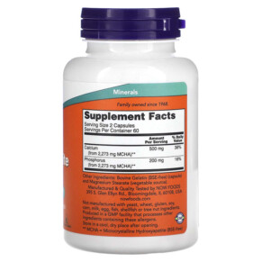 Thành phần vi chất của NOW Foods Calcium Hydroxyapatite Caps 120 Capsules 733739012531