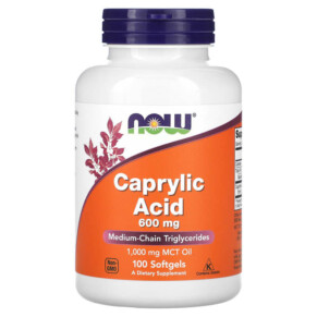 Thực phẩm chức năng NOW Foods Caprylic Acid 600 mg 100 Softgels 733739033475