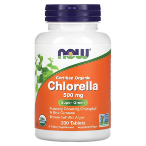 Thực phẩm chức năng NOW Foods Certified Organic Chlorella 500 mg 200 Tablets 733739026316