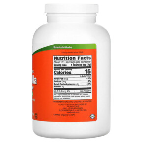 NOW Foods Certified Organic Chlorella Pure Powder 1 lb (454 g) 3 Thành phần vi chất của NOW Foods Certified Organic Chlorella Pure Powder 1 lb (454 g) 733739026385