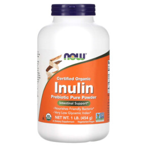 Thực phẩm chức năng NOW Foods Certified Organic Inulin Prebiotic Pure Powder 1 lb (454 g) 733739029515