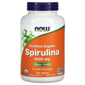 Thực phẩm chức năng NOW Foods Certified Organic Spirulina 1.000 mg 240 Tablets 733739027177