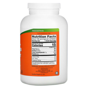 Thành phần vi chất của NOW Foods Certified Organic Spirulina Powder 1 lb (454 g) 733739027146