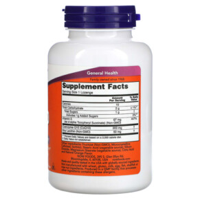 Thành phần vi chất của NOW Foods Chewable CoQ10 200 mg 90 Lozenges 733739031976
