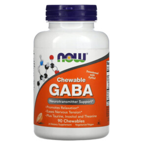 Thực phẩm chức năng NOW Foods Chewable GABA Natural Orange Flavor 90 Chewables 733739000828