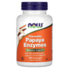Thực phẩm chức năng NOW Foods Chewable Papaya Enzymes 180 Lozenges 733739029706