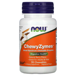Thực phẩm chức năng NOW Foods ChewyZymes Natural Berry Flavor 90 Chewables 733739029577