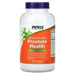 Thực phẩm chức năng NOW Foods Clinical Strength Prostate Health 180 Softgels 733739033499