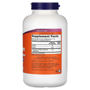 Thành phần vi chất của NOW Foods Collagen Peptides Powder 8 oz (227 g) 733739030863