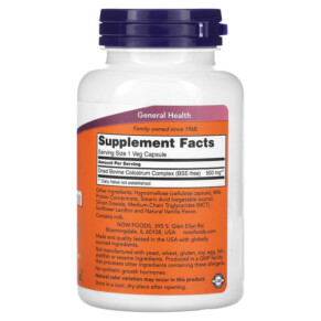 Thành phần vi chất của NOW Foods Colostrum 500 mg 120 Veg Capsules 733739032164