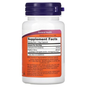Thành phần vi chất của NOW Foods CoQ10 100 mg 30 Veg Capsules 733739032102